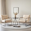 image:imageVINGLI 28 W Criss Cross Sling Accent Chair Set of 2 with Removable Seat Cushion Plush Living Room Chair with Rubber Wood Armrest Comfy Lounge Armchair for Living Room Bedroom amp Balcony BeigeBeige