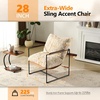 image:imageVINGLI 28 W Criss Cross Sling Accent Chair Set of 2 with Removable Seat Cushion Plush Living Room Chair with Rubber Wood Armrest Comfy Lounge Armchair for Living Room Bedroom amp Balcony BeigeBeige