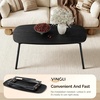 image:imageVINGLI 315 Folding Coffee Table Portable Small Coffee Tables for Living Room Foldable Center Table for Small Spaces No Assembly Needed WalnutOnyx Black