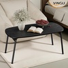 image:imageVINGLI 315 Folding Coffee Table Portable Small Coffee Tables for Living Room Foldable Center Table for Small Spaces No Assembly Needed WalnutOnyx Black