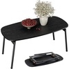 image:imageVINGLI 315 Folding Coffee Table Portable Small Coffee Tables for Living Room Foldable Center Table for Small Spaces No Assembly Needed WalnutOnyx Black