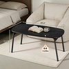 image:imageVINGLI 315 Folding Coffee Table Portable Small Coffee Tables for Living Room Foldable Center Table for Small Spaces No Assembly Needed WalnutOnyx Black