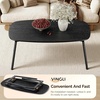 image:imageVINGLI 315 Folding Coffee Table Portable Small Coffee Tables for Living Room Foldable Center Table for Small Spaces No Assembly Needed WalnutOnyx Black