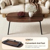 image:imageVINGLI 315 Folding Coffee Table Portable Small Coffee Tables for Living Room Foldable Center Table for Small Spaces No Assembly Needed WalnutWalnut