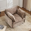 image:imageVINGLI 34 Oversized Accent Chair Light Brown Reading Chair Upholstered Armchair Soft Chenille Fabric Living Room Chairs Sofa for Adults Bedroom Home Office Play Room