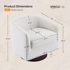 image:imageVINGLI 360Swivel Accent Chairs Set of 2 with Engineered Wood Base and Removable Cushion for Living Room Bedroom Curved Back Barrel Chairs for Small Space Upholstered Bucket Armchairs Teddy WhiteLinenbeige