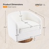 image:imageVINGLI 360Swivel Accent Chairs Set of 2 with Engineered Wood Base and Removable Cushion for Living Room Bedroom Curved Back Barrel Chairs for Small Space Upholstered Bucket Armchairs Teddy WhiteTeddywhite