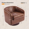 image:imageVINGLI 360Swivel Accent Chairs Set of 2 with Engineered Wood Base and Removable Cushion for Living Room Bedroom Curved Back Barrel Chairs for Small Space Upholstered Bucket Armchairs Teddy WhitePubrown