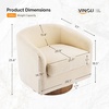 image:imageVINGLI 360Swivel Accent Chairs Set of 2 with Engineered Wood Base and Removable Cushion for Living Room Bedroom Curved Back Barrel Chairs for Small Space Upholstered Bucket Armchairs Teddy WhiteTeddykhaki