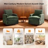 image:imageVINGLI 360Swivel MidCentury Modern Accent Armchairs Set of 2 with DoubleLayer Seat Cushions Comfy Single Square Sofa Upholstered Club Chairs for Living RoomBedroom Reading Room Chenille BeigeChenille Green