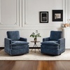 image:imageVINGLI 360Swivel MidCentury Modern Accent Armchairs Set of 2 with DoubleLayer Seat Cushions Comfy Single Square Sofa Upholstered Club Chairs for Living RoomBedroom Reading Room Chenille BeigeChenille Blue