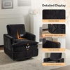 image:imageVINGLI 360Swivel MidCentury Modern Accent Armchairs Set of 2 with DoubleLayer Seat Cushions Comfy Single Square Sofa Upholstered Club Chairs for Living RoomBedroom Reading Room Chenille BeigeChenille Black