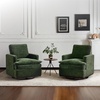image:imageVINGLI 360Swivel MidCentury Modern Accent Armchairs Set of 2 with DoubleLayer Seat Cushions Comfy Single Square Sofa Upholstered Club Chairs for Living RoomBedroom Reading Room Chenille BeigeChenille Green