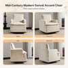 image:imageVINGLI 360Swivel MidCentury Modern Accent Armchairs Set of 2 with DoubleLayer Seat Cushions Comfy Single Square Sofa Upholstered Club Chairs for Living RoomBedroom Reading Room Chenille BeigeChenille Beige