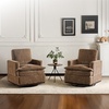image:imageVINGLI 360Swivel MidCentury Modern Accent Armchairs Set of 2 with DoubleLayer Seat Cushions Comfy Single Square Sofa Upholstered Club Chairs for Living RoomBedroom Reading Room Chenille BeigeChenille Khaki