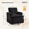 image:imageVINGLI 360Swivel MidCentury Modern Accent Armchairs Set of 2 with DoubleLayer Seat Cushions Comfy Single Square Sofa Upholstered Club Chairs for Living RoomBedroom Reading Room Chenille BeigeChenille Black