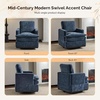 image:imageVINGLI 360Swivel MidCentury Modern Accent Armchairs Set of 2 with DoubleLayer Seat Cushions Comfy Single Square Sofa Upholstered Club Chairs for Living RoomBedroom Reading Room Chenille BeigeChenille Blue
