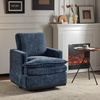 image:imageVINGLI 360Swivel MidCentury Modern Accent Armchairs Set of 2 with DoubleLayer Seat Cushions Comfy Single Square Sofa Upholstered Club Chairs for Living RoomBedroom Reading Room Chenille BeigeChenille Blue