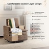 image:imageVINGLI 360Swivel MidCentury Modern Accent Armchairs Set of 2 with DoubleLayer Seat Cushions Comfy Single Square Sofa Upholstered Club Chairs for Living RoomBedroom Reading Room Chenille BeigeChenille Khaki