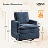 image:imageVINGLI 360Swivel MidCentury Modern Accent Armchairs Set of 2 with DoubleLayer Seat Cushions Comfy Single Square Sofa Upholstered Club Chairs for Living RoomBedroom Reading Room Chenille BeigeChenille Blue