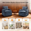 image:imageVINGLI 360Swivel MidCentury Modern Accent Armchairs Set of 2 with DoubleLayer Seat Cushions Comfy Single Square Sofa Upholstered Club Chairs for Living RoomBedroom Reading Room Chenille BeigeChenille Blue