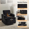 image:imageVINGLI 360Swivel MidCentury Modern Accent Armchairs Set of 2 with DoubleLayer Seat Cushions Comfy Single Square Sofa Upholstered Club Chairs for Living RoomBedroom Reading Room Chenille BeigeChenille Black