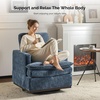 image:imageVINGLI 360Swivel MidCentury Modern Accent Armchairs Set of 2 with DoubleLayer Seat Cushions Comfy Single Square Sofa Upholstered Club Chairs for Living RoomBedroom Reading Room Chenille BeigeChenille Blue