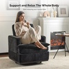 image:imageVINGLI 360Swivel MidCentury Modern Accent Armchairs Set of 2 with DoubleLayer Seat Cushions Comfy Single Square Sofa Upholstered Club Chairs for Living RoomBedroom Reading Room Chenille BeigeChenille Black
