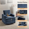 image:imageVINGLI 360Swivel MidCentury Modern Accent Armchairs Set of 2 with DoubleLayer Seat Cushions Comfy Single Square Sofa Upholstered Club Chairs for Living RoomBedroom Reading Room Chenille BeigeChenille Blue