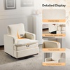 image:imageVINGLI 360Swivel MidCentury Modern Accent Armchairs Set of 2 with DoubleLayer Seat Cushions Comfy Single Square Sofa Upholstered Club Chairs for Living RoomBedroom Reading Room Chenille BeigeChenille Beige