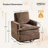 image:imageVINGLI 360Swivel MidCentury Modern Accent Armchairs Set of 2 with DoubleLayer Seat Cushions Comfy Single Square Sofa Upholstered Club Chairs for Living RoomBedroom Reading Room Chenille BeigeChenille Khaki