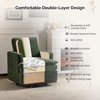 image:imageVINGLI 360Swivel MidCentury Modern Accent Armchairs Set of 2 with DoubleLayer Seat Cushions Comfy Single Square Sofa Upholstered Club Chairs for Living RoomBedroom Reading Room Chenille BeigeChenille Green