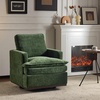 image:imageVINGLI 360Swivel MidCentury Modern Accent Armchairs Set of 2 with DoubleLayer Seat Cushions Comfy Single Square Sofa Upholstered Club Chairs for Living RoomBedroom Reading Room Chenille BeigeChenille Green