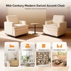 image:imageVINGLI 360Swivel MidCentury Modern Accent Armchairs Set of 2 with DoubleLayer Seat Cushions Comfy Single Square Sofa Upholstered Club Chairs for Living RoomBedroom Reading Room Chenille BeigeChenille Beige