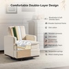 image:imageVINGLI 360Swivel MidCentury Modern Accent Armchairs Set of 2 with DoubleLayer Seat Cushions Comfy Single Square Sofa Upholstered Club Chairs for Living RoomBedroom Reading Room Chenille BeigeChenille Beige