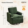 image:imageVINGLI 360Swivel MidCentury Modern Accent Armchairs Set of 2 with DoubleLayer Seat Cushions Comfy Single Square Sofa Upholstered Club Chairs for Living RoomBedroom Reading Room Chenille BeigeChenille Green