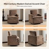 image:imageVINGLI 360Swivel MidCentury Modern Accent Armchairs Set of 2 with DoubleLayer Seat Cushions Comfy Single Square Sofa Upholstered Club Chairs for Living RoomBedroom Reading Room Chenille BeigeChenille Khaki