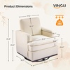 image:imageVINGLI 360Swivel MidCentury Modern Accent Armchairs Set of 2 with DoubleLayer Seat Cushions Comfy Single Square Sofa Upholstered Club Chairs for Living RoomBedroom Reading Room Chenille BeigeChenille Beige