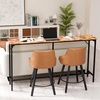 image:imageVINGLI 43 Inch High Top Bar Table Wooden Rectangular Narrow Long Counter Height Pub Table MultiScene Use for Kitchen Living Room Dining Sofa Entryway BrownBrown