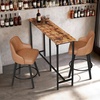 image:imageVINGLI 43 Inch High Top Bar Table Wooden Rectangular Narrow Long Counter Height Pub Table MultiScene Use for Kitchen Living Room Dining Sofa Entryway BrownBrown