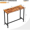 image:imageVINGLI 43 Inch High Top Bar Table Wooden Rectangular Narrow Long Counter Height Pub Table MultiScene Use for Kitchen Living Room Dining Sofa Entryway BrownBrown