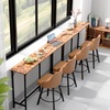image:imageVINGLI 43 Inch High Top Bar Table Wooden Rectangular Narrow Long Counter Height Pub Table MultiScene Use for Kitchen Living Room Dining Sofa Entryway BrownBrown