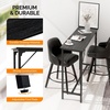 image:imageVINGLI 43 Inch High Top Bar Table Wooden Rectangular Narrow Long Counter Height Pub Table MultiScene Use for Kitchen Living Room Dining Sofa Entryway BrownBlack