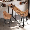 image:imageVINGLI 43 Inch High Top Bar Table Wooden Rectangular Narrow Long Counter Height Pub Table MultiScene Use for Kitchen Living Room Dining Sofa Entryway BrownBrown