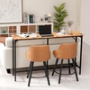 image:imageVINGLI 43 Inch High Top Bar Table Wooden Rectangular Narrow Long Counter Height Pub Table MultiScene Use for Kitchen Living Room Dining Sofa Entryway BrownBrown
