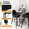 image:imageVINGLI 43 Inch High Top Bar Table Wooden Rectangular Narrow Long Counter Height Pub Table MultiScene Use for Kitchen Living Room Dining Sofa Entryway BrownBlack