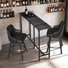image:imageVINGLI 43 Inch High Top Bar Table Wooden Rectangular Narrow Long Counter Height Pub Table MultiScene Use for Kitchen Living Room Dining Sofa Entryway BrownBlack