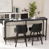 image:imageVINGLI 43 Inch High Top Bar Table Wooden Rectangular Narrow Long Counter Height Pub Table MultiScene Use for Kitchen Living Room Dining Sofa Entryway BrownBlack