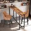 image:imageVINGLI 43 Inch High Top Bar Table Wooden Rectangular Narrow Long Counter Height Pub Table MultiScene Use for Kitchen Living Room Dining Sofa Entryway BrownBrown