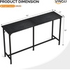 image:imageVINGLI 43 Inch High Top Bar Table Wooden Rectangular Narrow Long Counter Height Pub Table MultiScene Use for Kitchen Living Room Dining Sofa Entryway BrownBlack